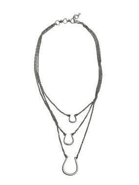 Silver Layered Triple Horseshoe Necklace